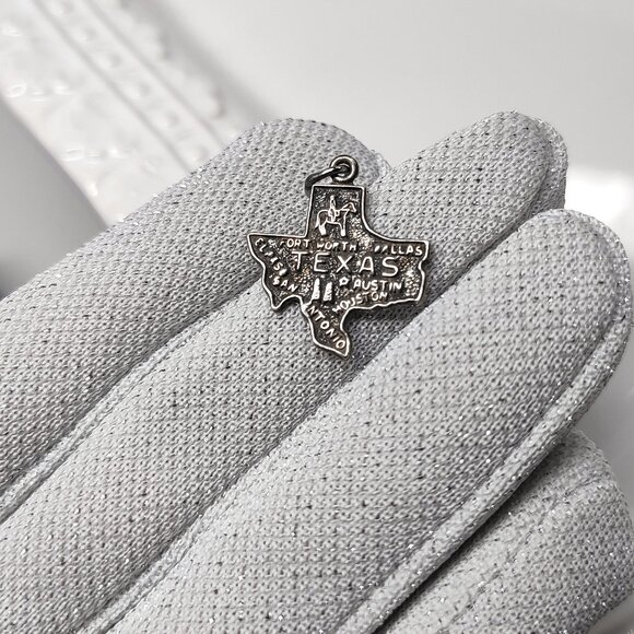 Vintage TEXAS Charm Set of 2 Sterling & Nickle Silver Travel Boot State 60s-70s - Picture 3 of 8